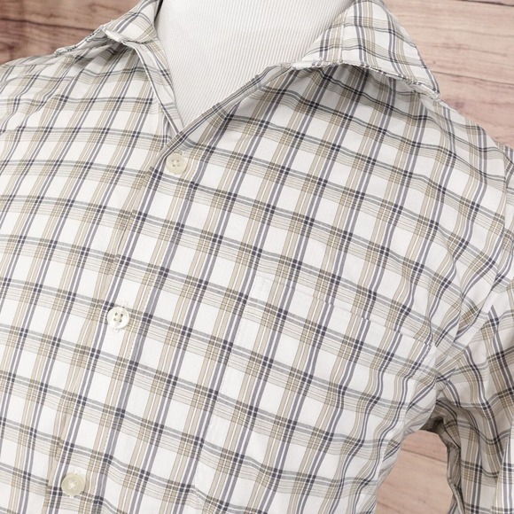 VAN HEUSEN TRAVELER SLIM FIT PLAID BUTTON DOWN SHIRT MENS SIZE L - Picture 2 of 6